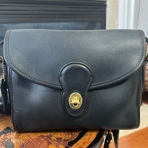 Vintage Coach Black Leather Devon Handbag Made in United States
